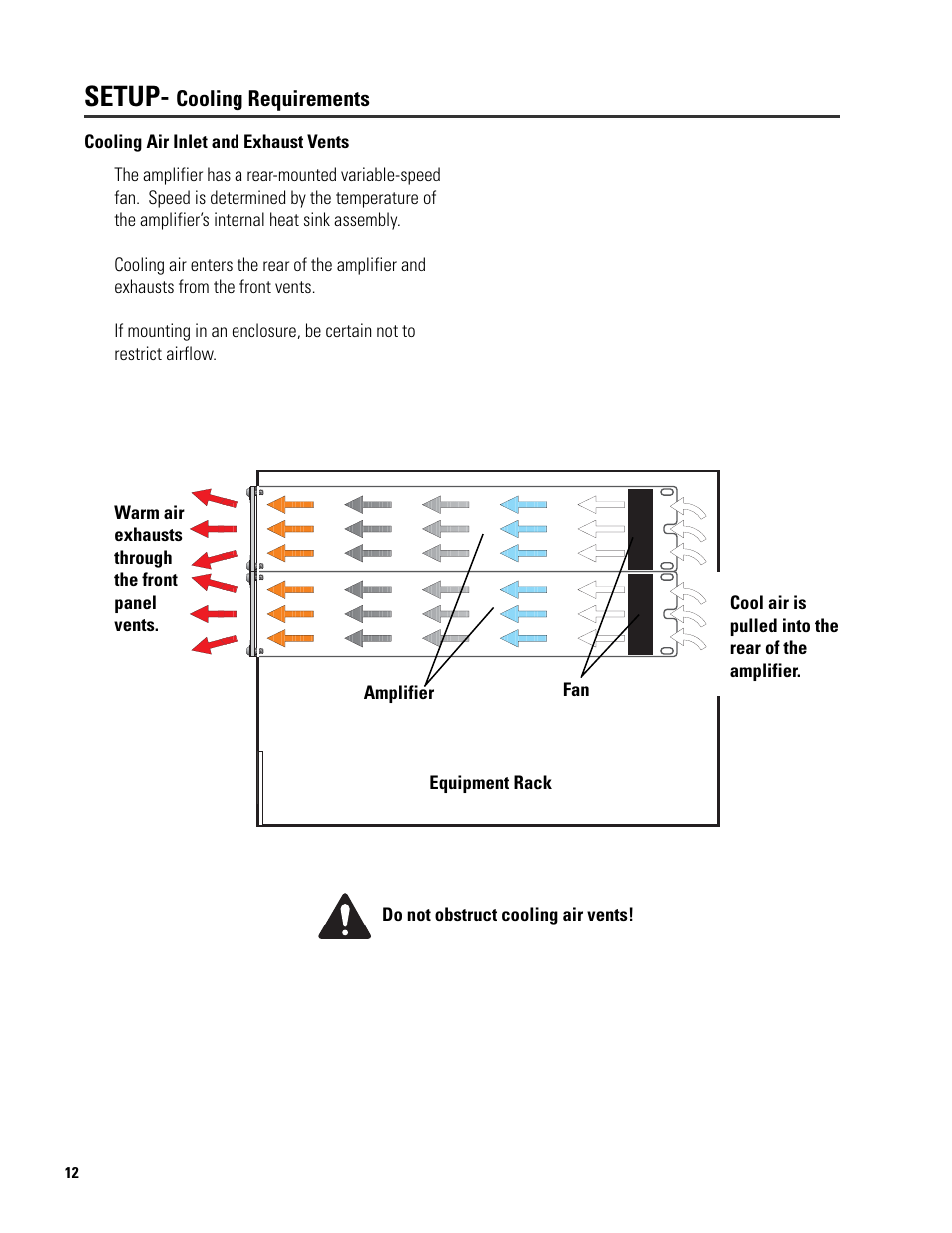 Setup | QSC Audio SRA 2422 User Manual | Page 12 / 40