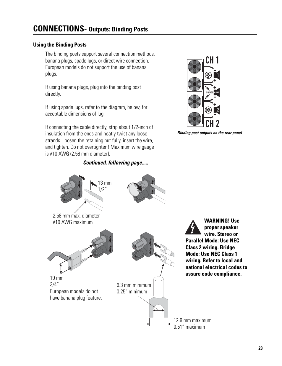 Connections | QSC Audio SRA 2422 User Manual | Page 23 / 40