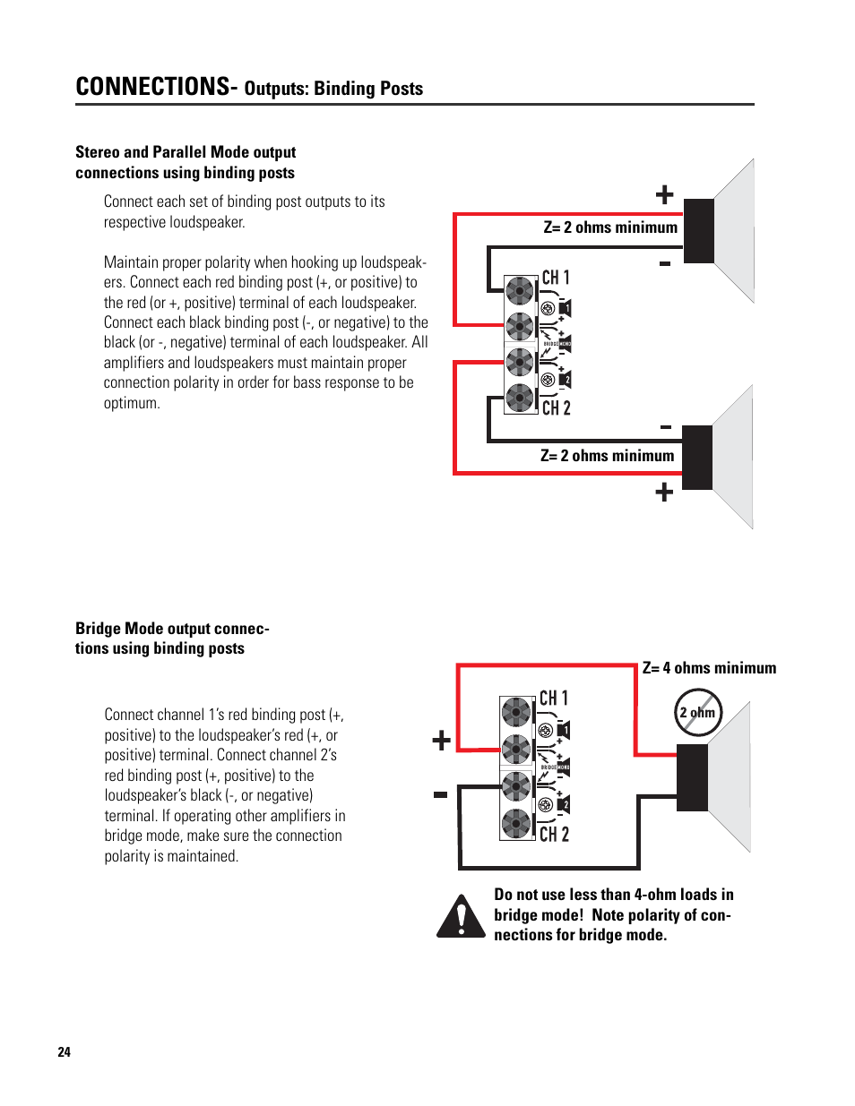 Connections | QSC Audio SRA 2422 User Manual | Page 24 / 40