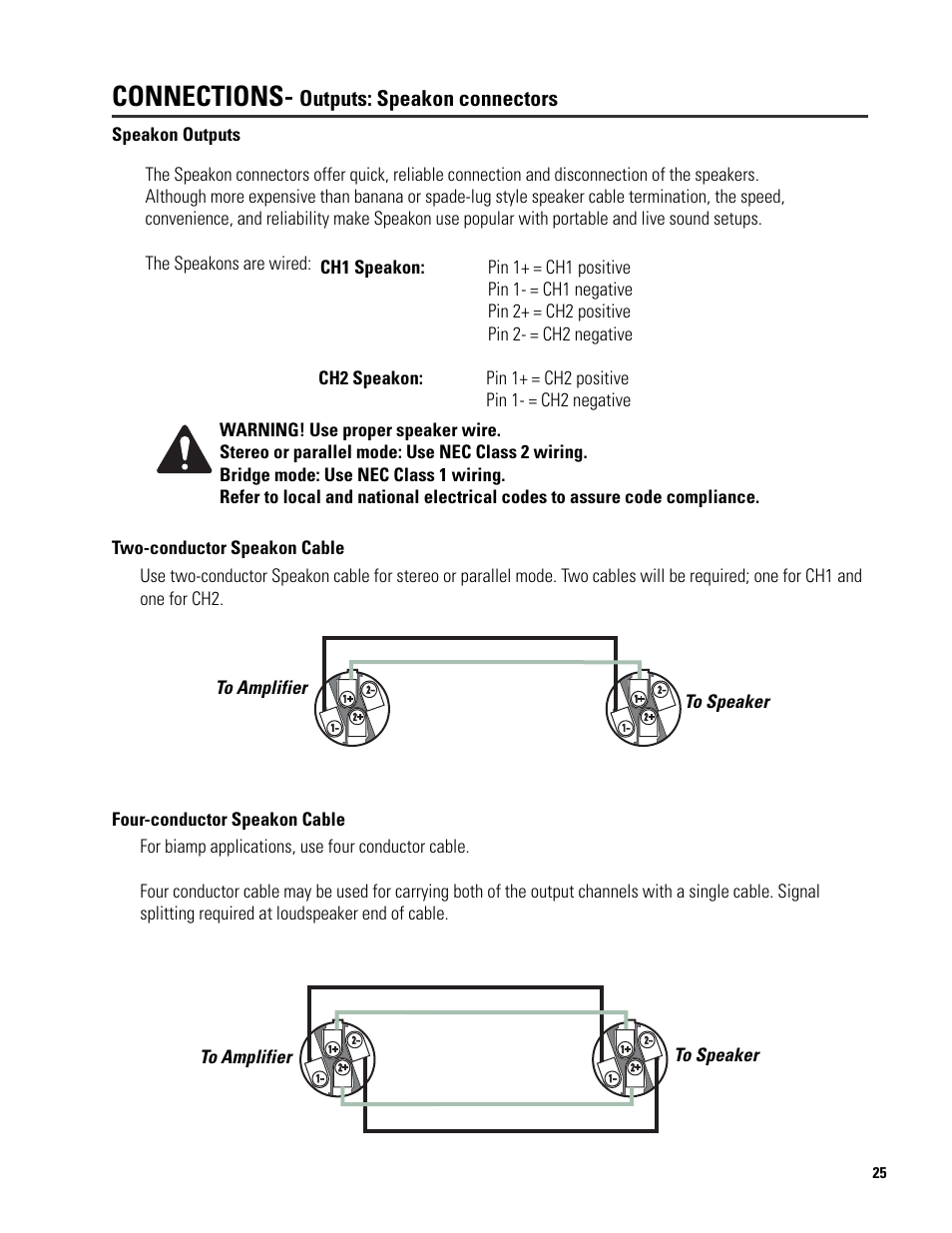 Connections | QSC Audio SRA 2422 User Manual | Page 25 / 40