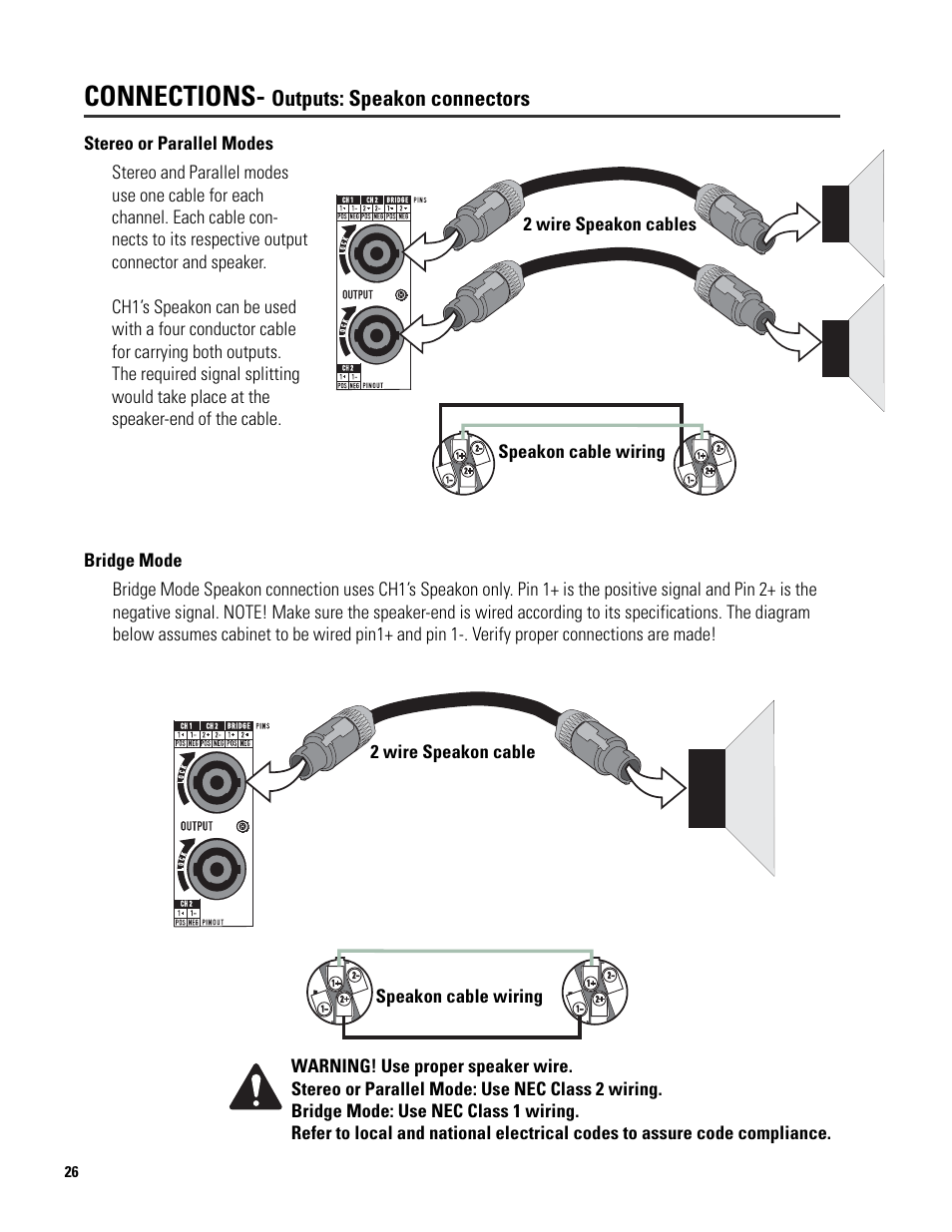 Connections | QSC Audio SRA 2422 User Manual | Page 26 / 40