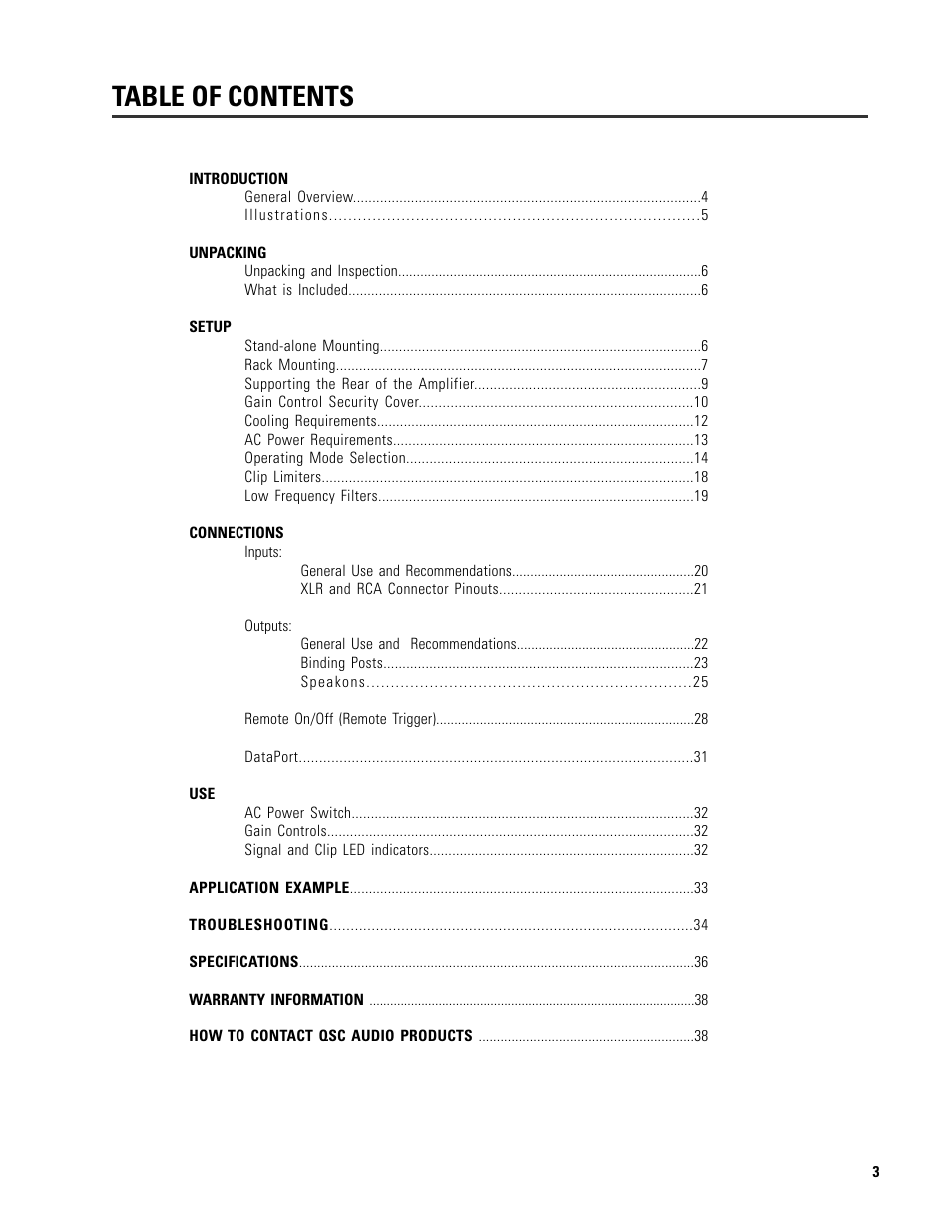 QSC Audio SRA 2422 User Manual | Page 3 / 40