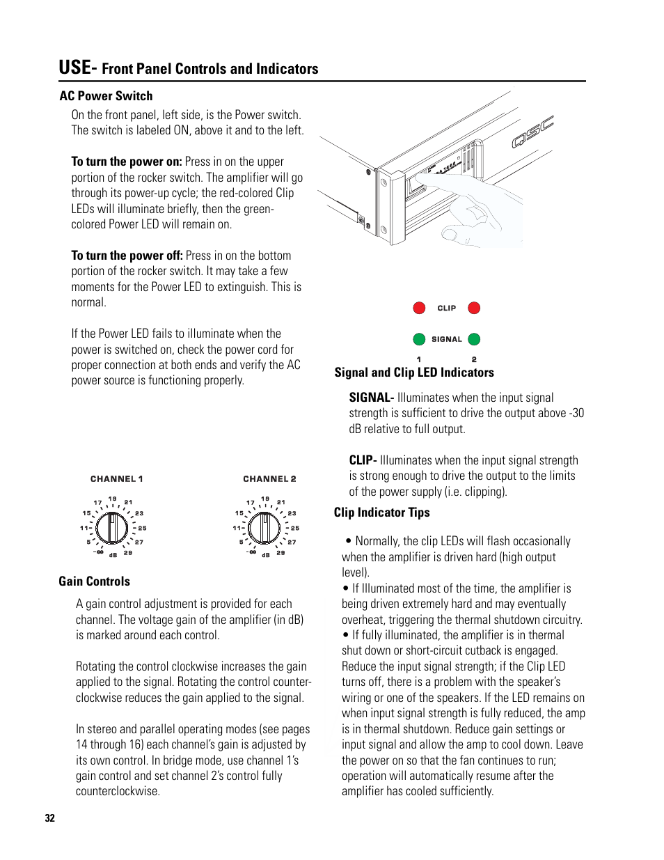 QSC Audio SRA 2422 User Manual | Page 32 / 40