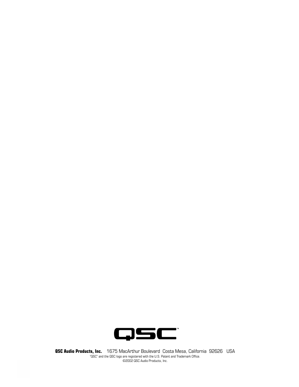 QSC Audio SRA 2422 User Manual | Page 40 / 40