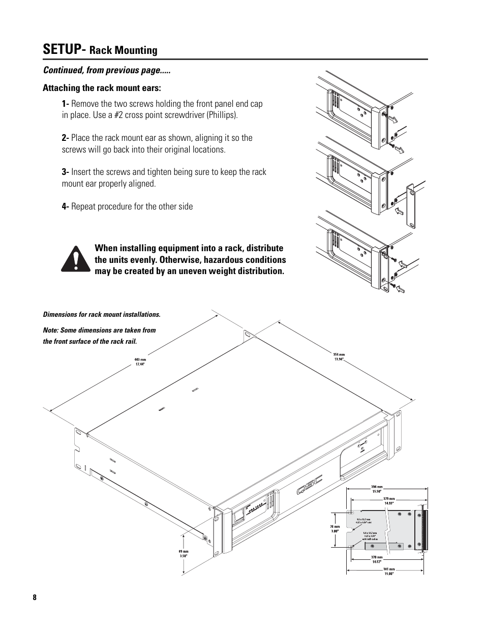 Setup | QSC Audio SRA 2422 User Manual | Page 8 / 40