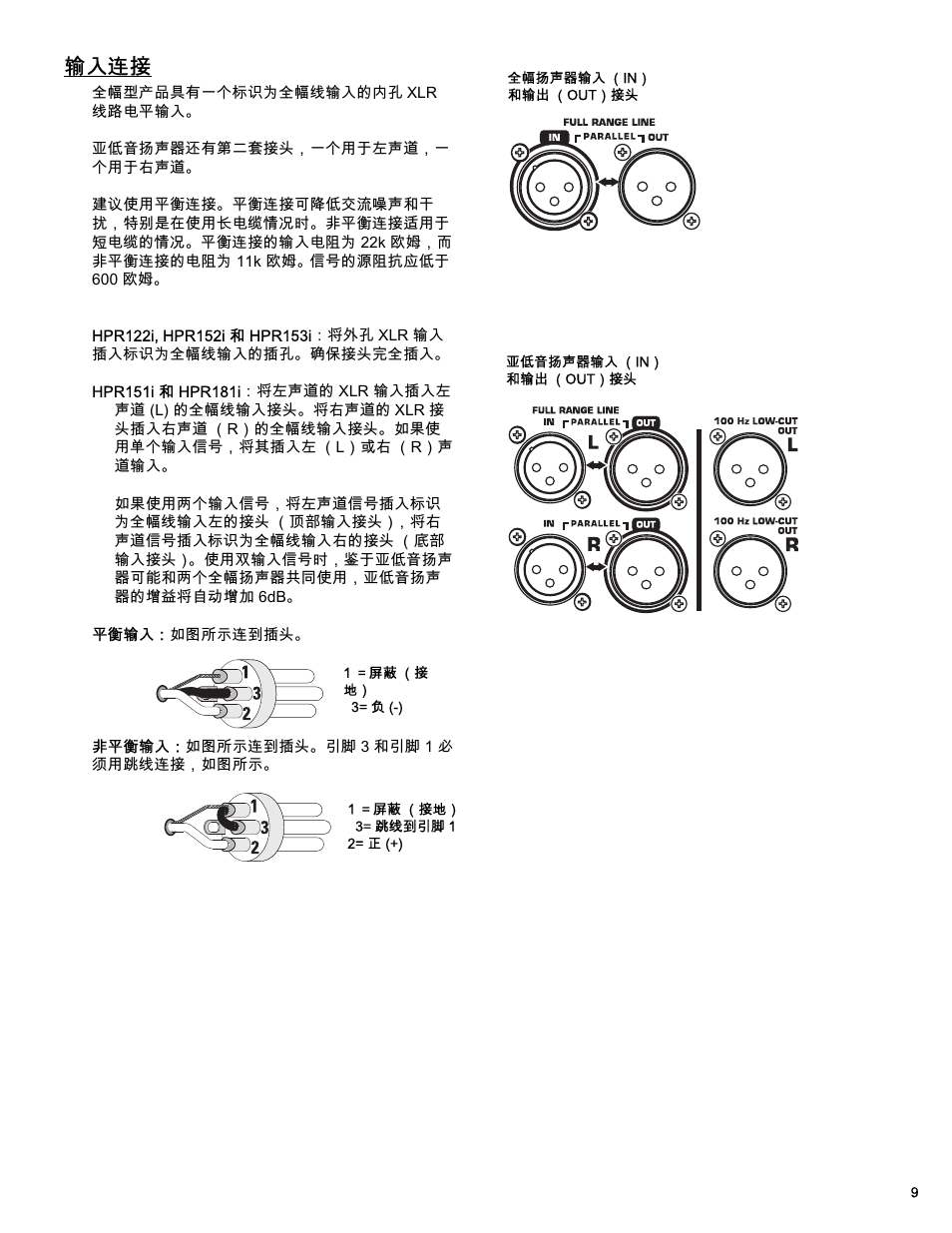 输入连接 | QSC Audio HPR122i User Manual | Page 101 / 116