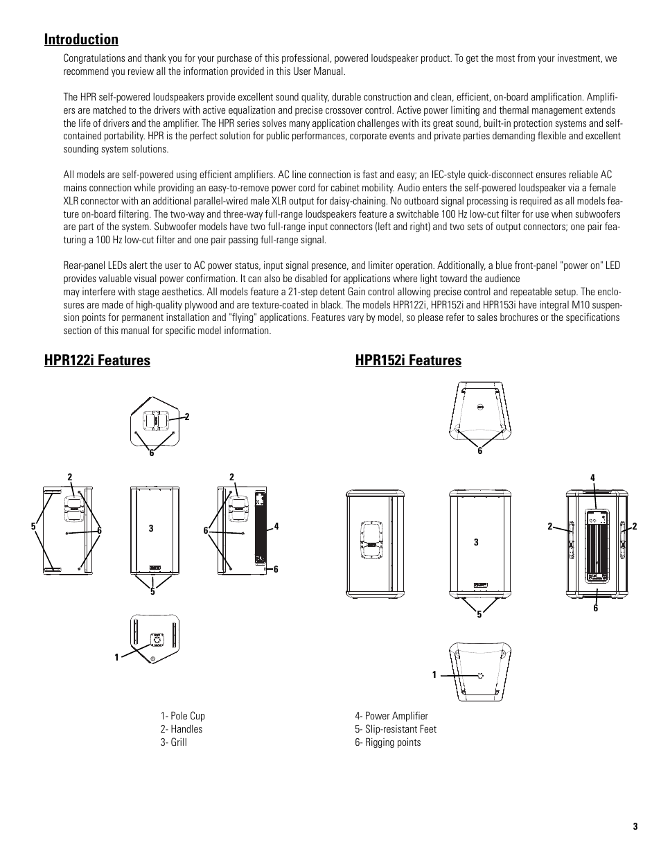 Introduction | QSC Audio HPR122i User Manual | Page 3 / 116