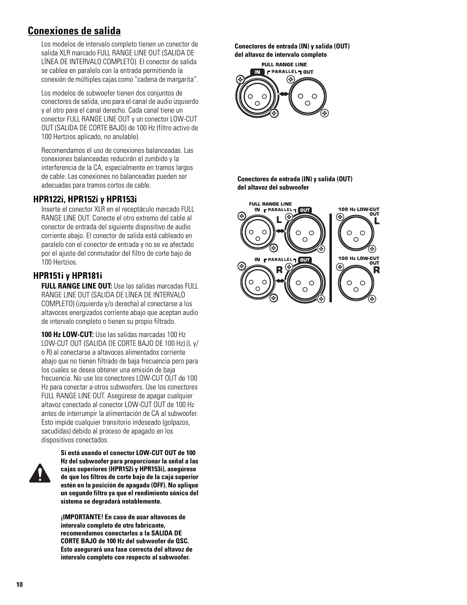 Conexiones de salida | QSC Audio HPR122i User Manual | Page 33 / 116