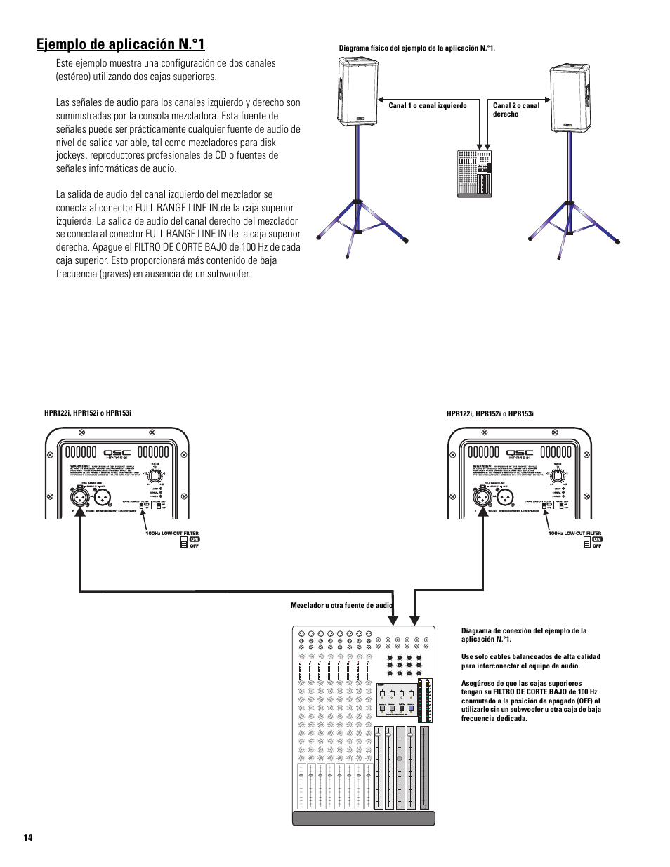 Ejemplo de aplicación n.°1 | QSC Audio HPR122i User Manual | Page 37 / 116