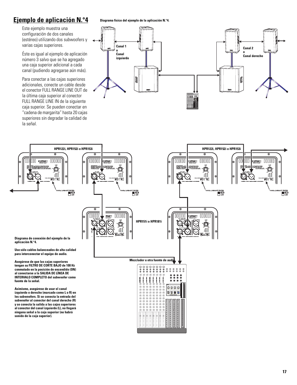 Ejemplo de aplicación n.°4 | QSC Audio HPR122i User Manual | Page 40 / 116