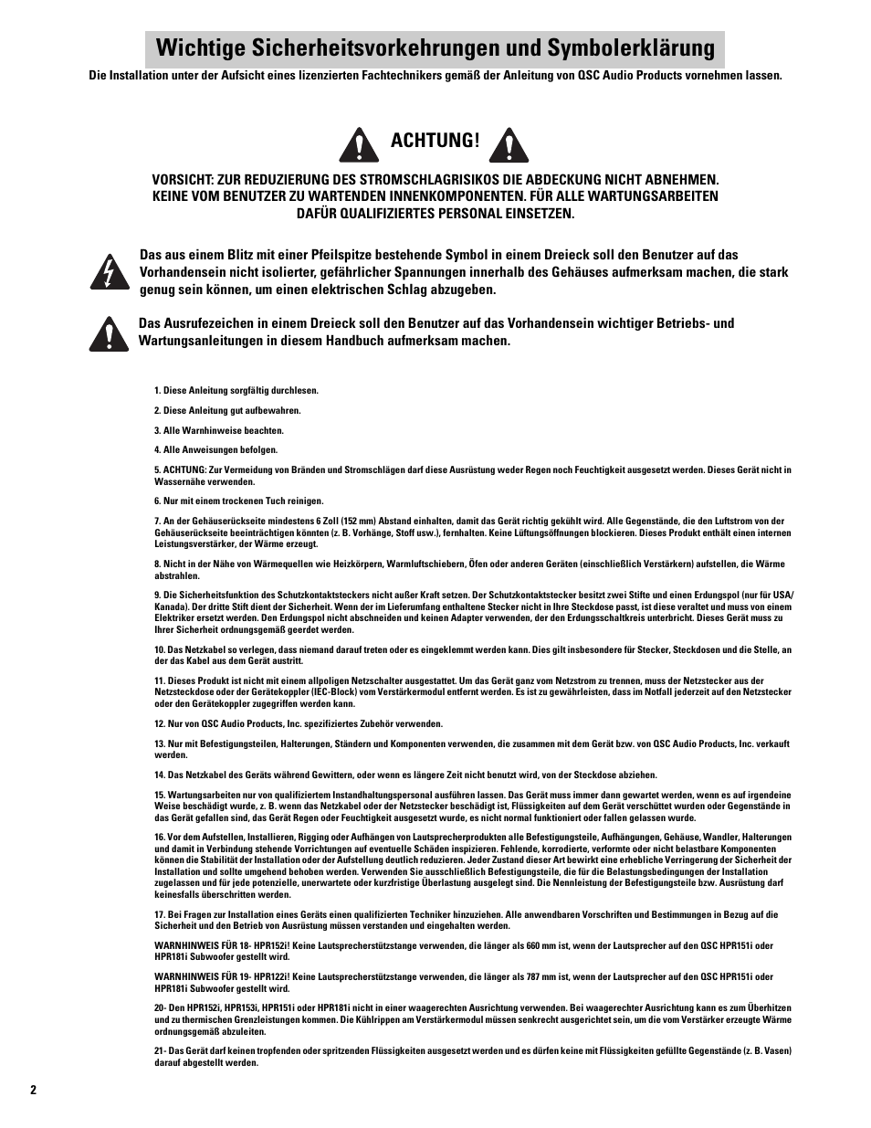 Td-000234-01-c_de.pdf, Achtung | QSC Audio HPR122i User Manual | Page 71 / 116