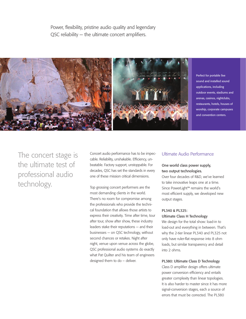 Ultimate audio performance | QSC Audio 3 Series User Manual | Page 2 / 8