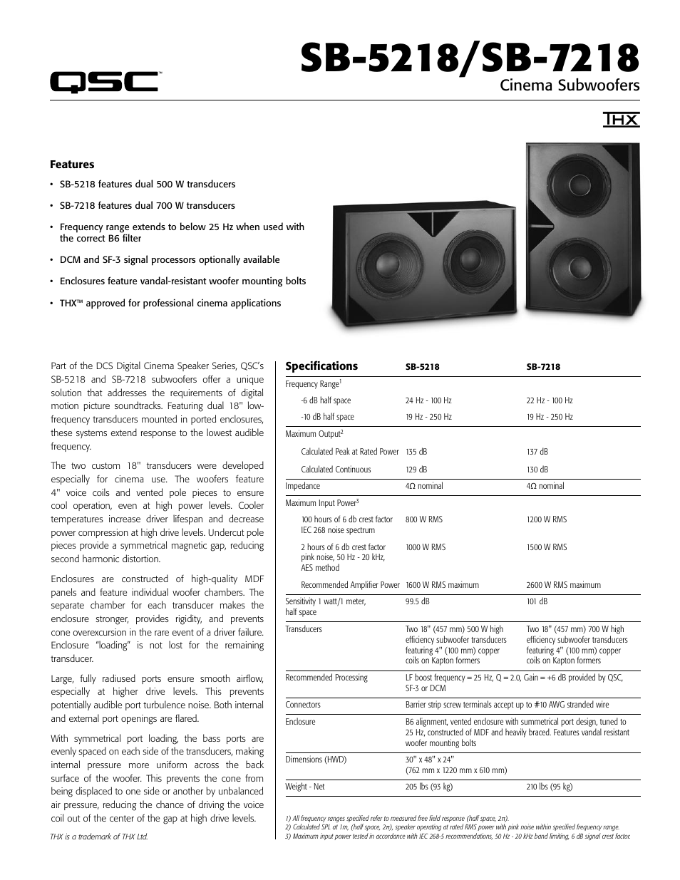 QSC Audio SB-5218 User Manual | 22 pages