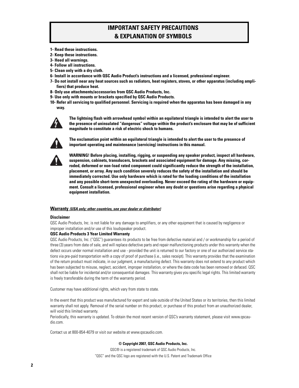 QSC Audio AD-S32T User Manual | Page 2 / 9