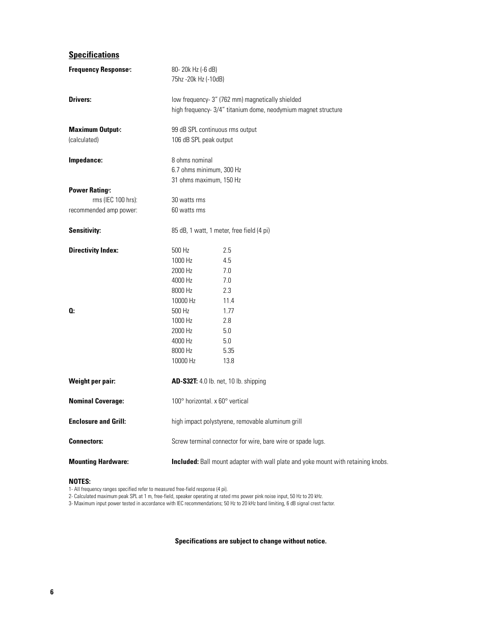 QSC Audio AD-S32T User Manual | Page 6 / 9