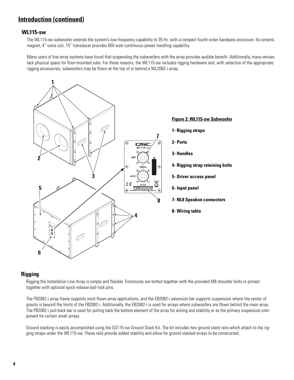 Introduction (continued) | QSC Audio FB2082-i User Manual | Page 4 / 20