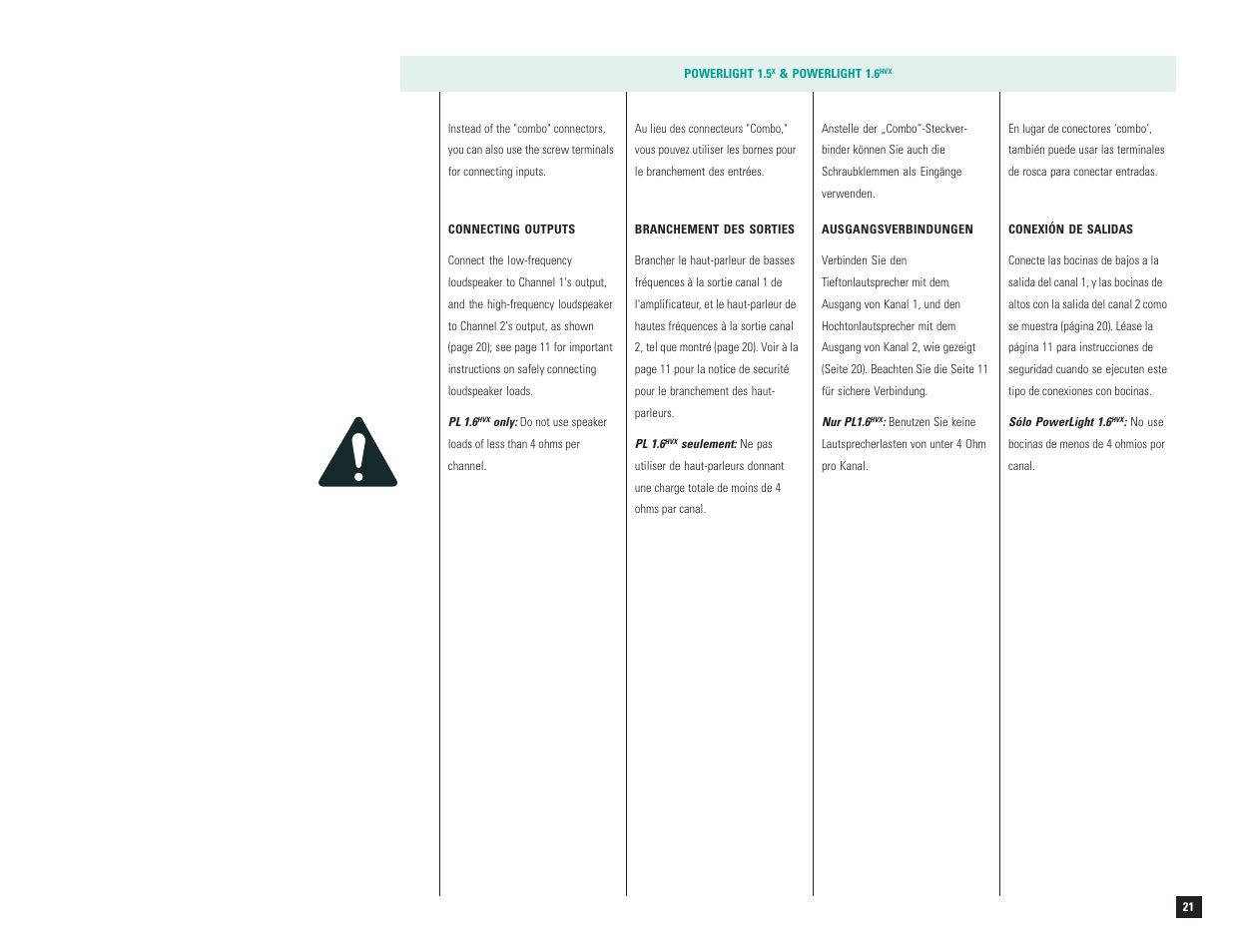 QSC Audio PL-1.8 User Manual | Page 23 / 36