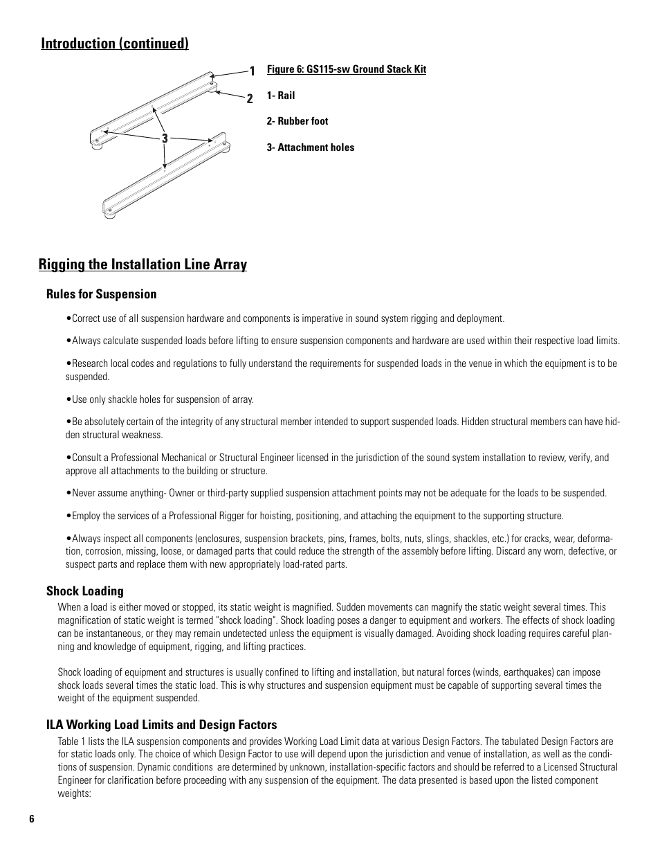 Rigging the installation line array, Introduction (continued) | QSC Audio ILA FB2082-I User Manual | Page 6 / 20