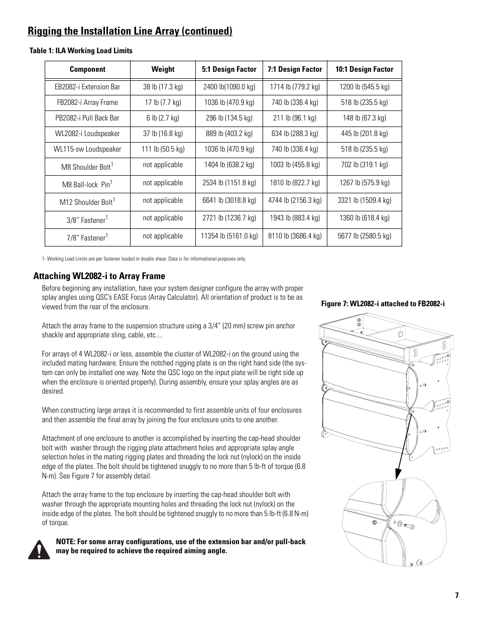 Rigging the installation line array (continued) | QSC Audio ILA FB2082-I User Manual | Page 7 / 20
