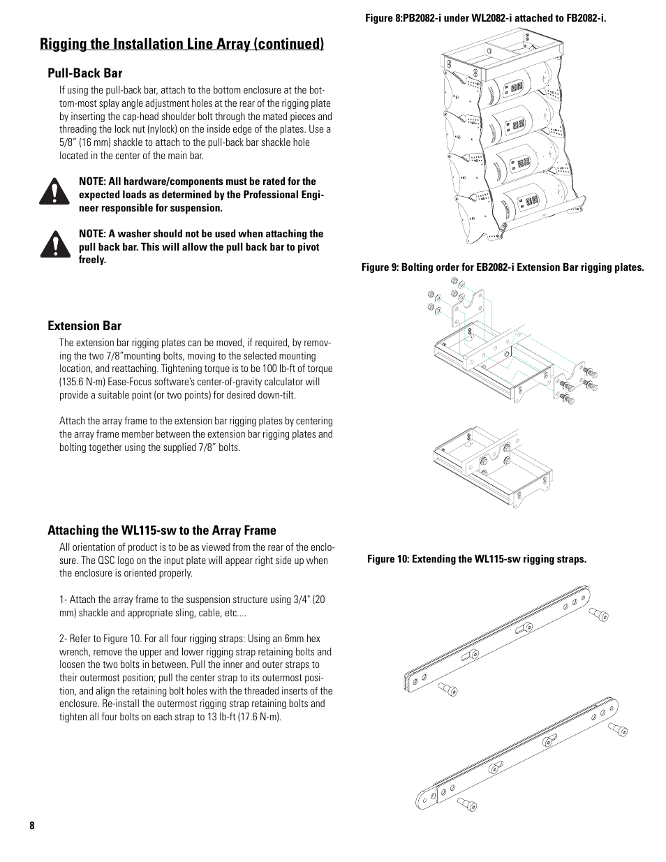 Rigging the installation line array (continued) | QSC Audio ILA FB2082-I User Manual | Page 8 / 20