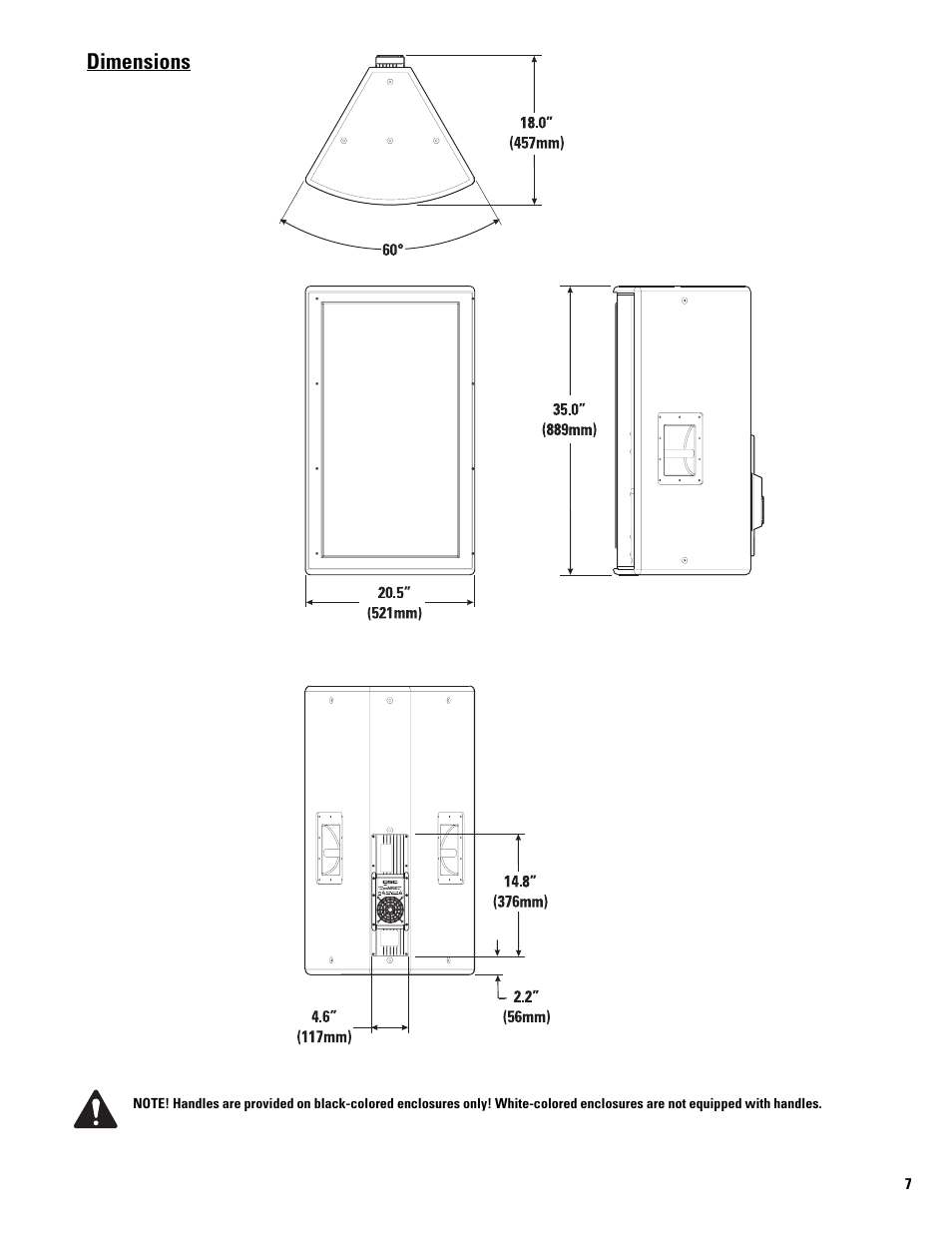 Dimensions | QSC Audio MD-FP152/64r User Manual | Page 7 / 12