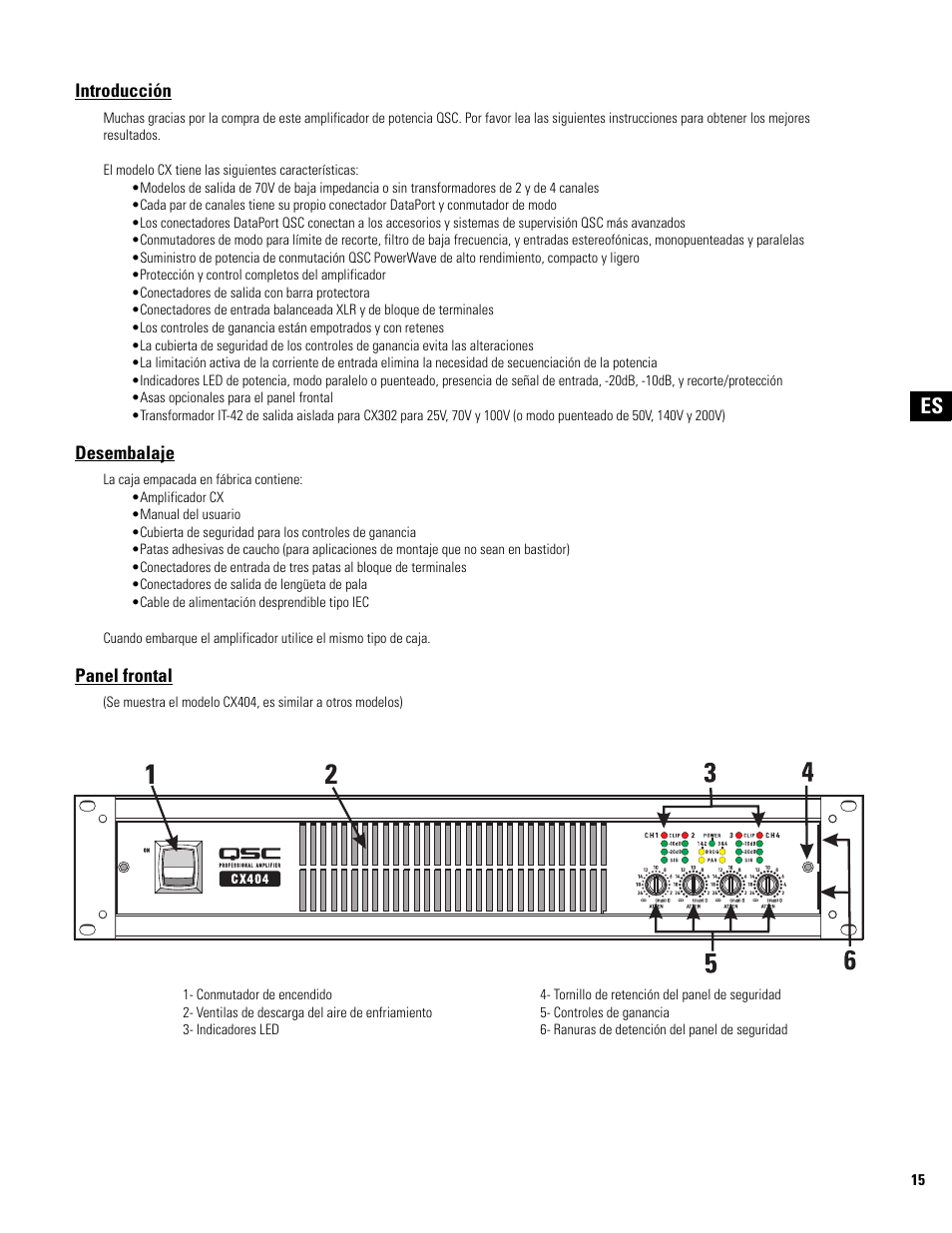 QSC Audio CX502 User Manual | Page 15 / 52