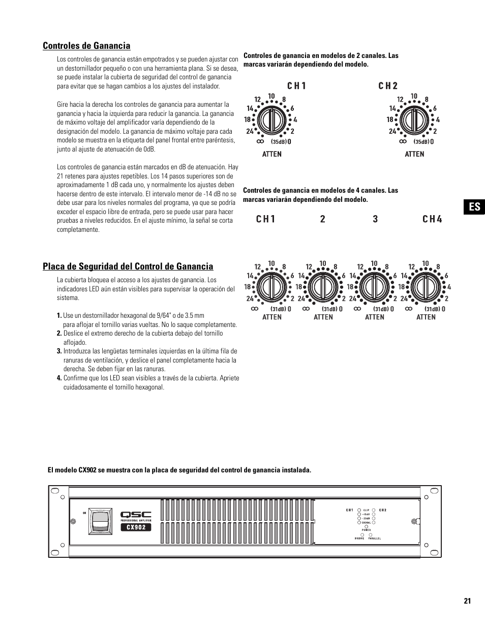 QSC Audio CX502 User Manual | Page 21 / 52