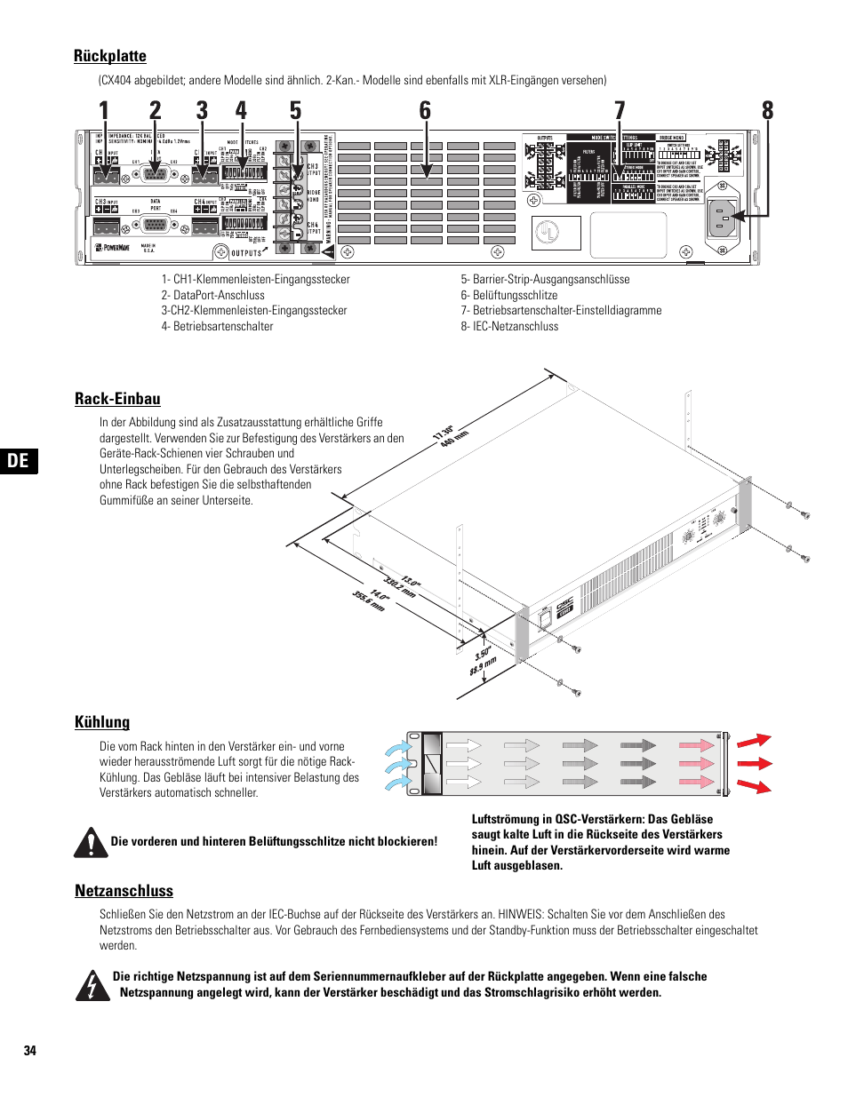 QSC Audio CX502 User Manual | Page 34 / 52