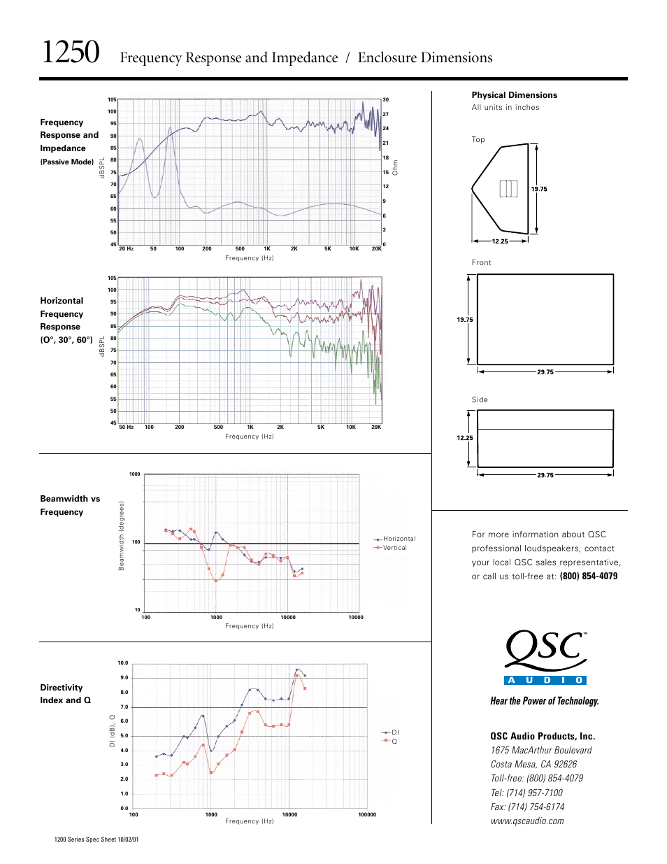 Hear the power of technology | QSC Audio ACE 1250 User Manual | Page 2 / 2