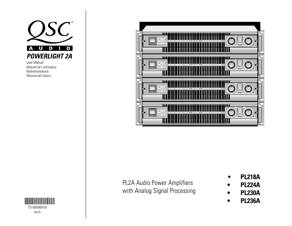 QSC Audio PL224A User Manual | 36 pages