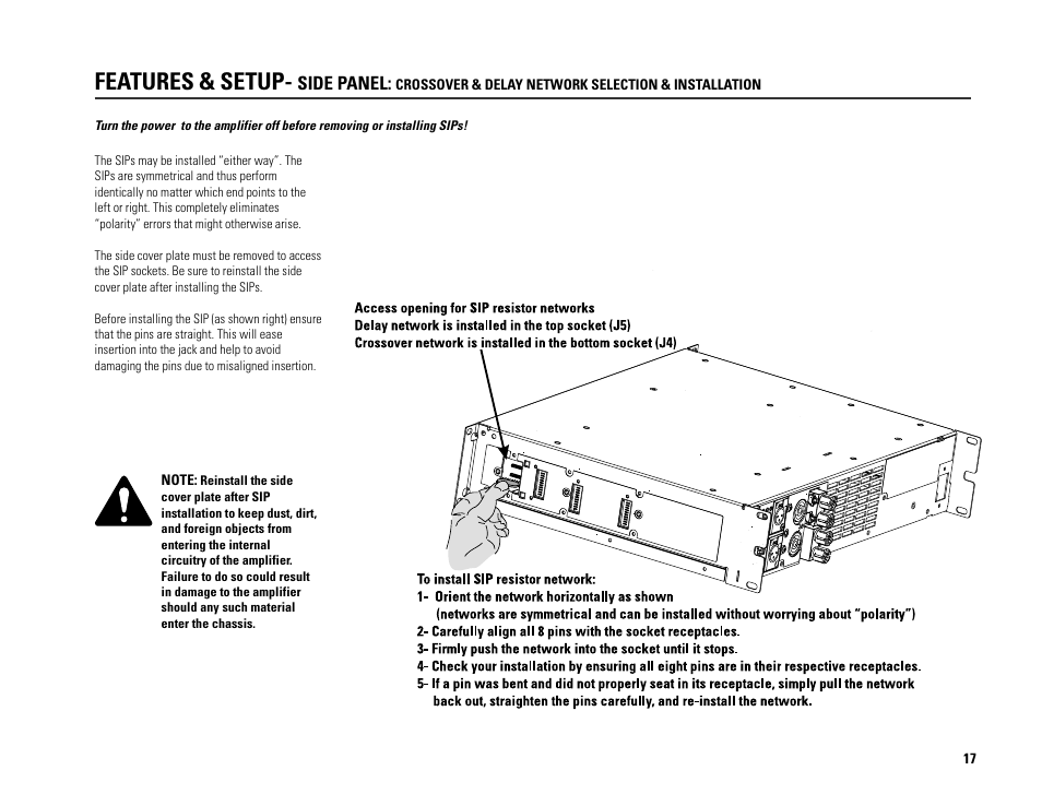 Features & setup | QSC Audio PL224A User Manual | Page 17 / 36