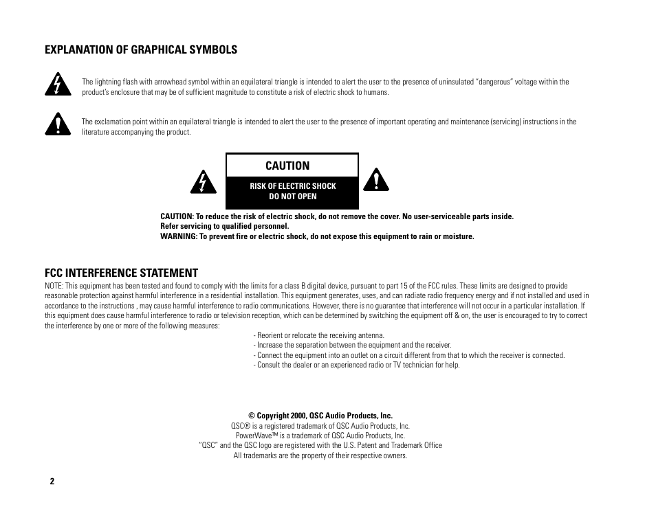 QSC Audio PL224A User Manual | Page 2 / 36