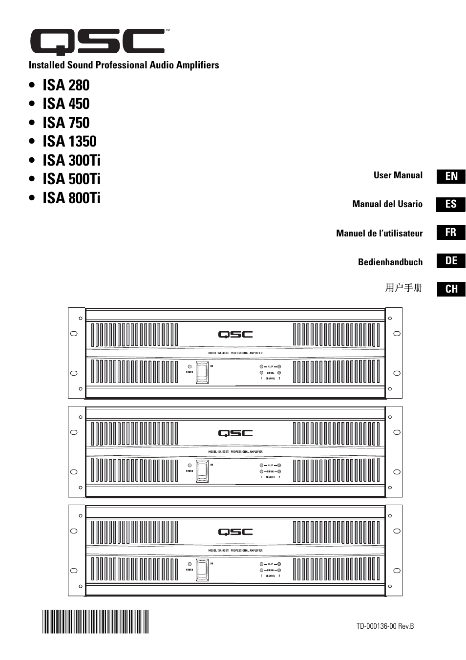 QSC Audio ISA 500Ti User Manual | 56 pages