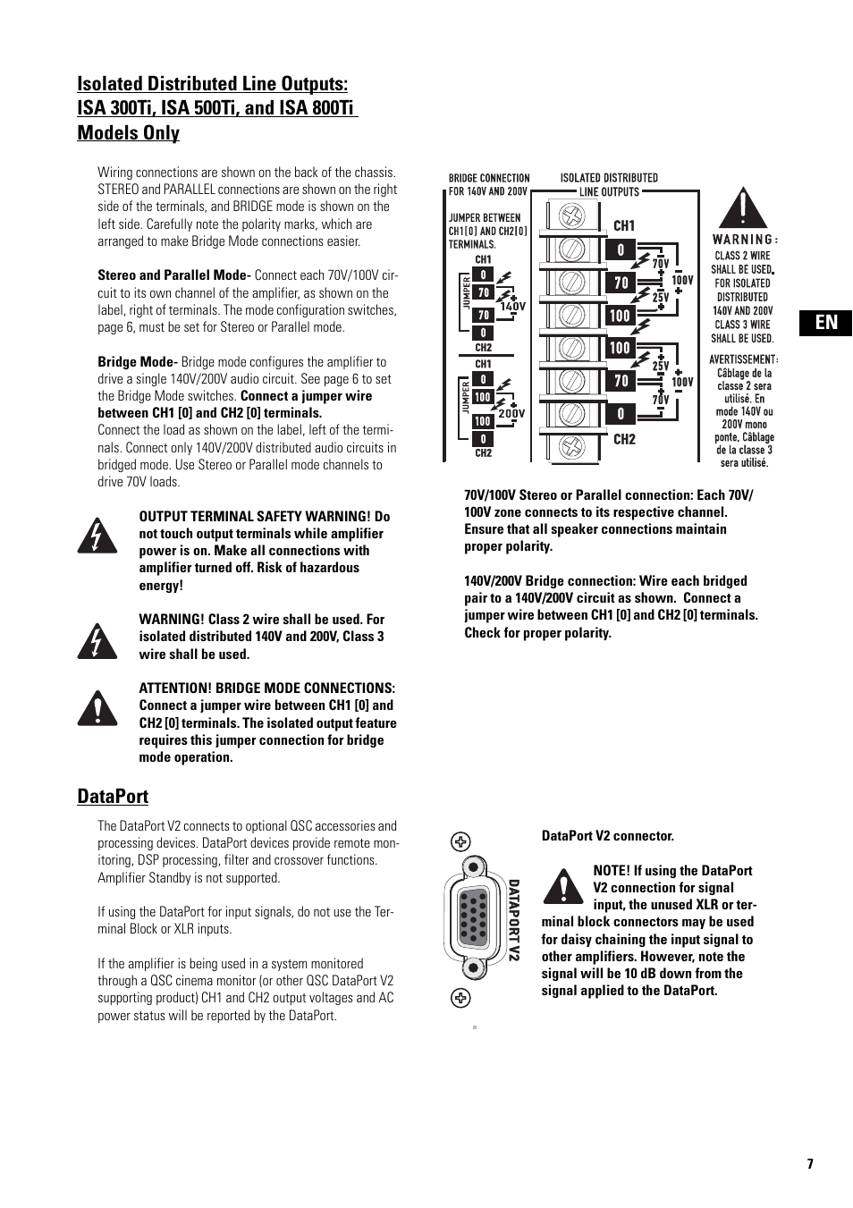 Dataport v2 connector, Dataport | QSC Audio ISA 500Ti User Manual | Page 7 / 56