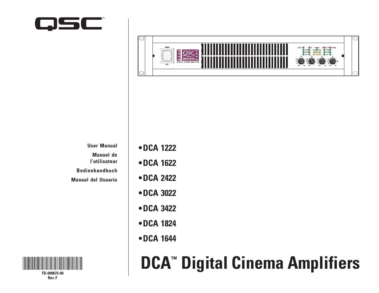 QSC Audio DCA 1222 User Manual | 40 pages