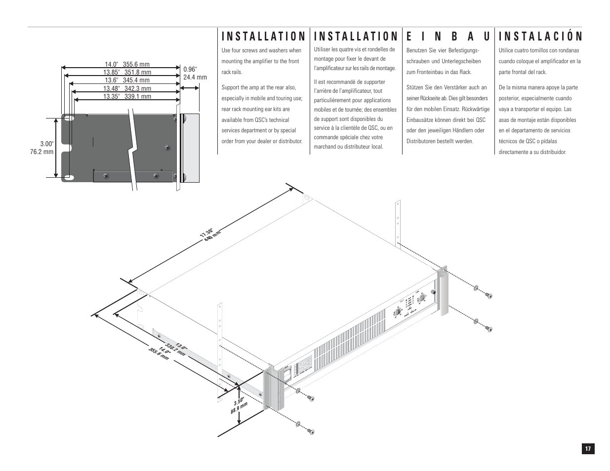 QSC Audio DCA 1222 User Manual | Page 17 / 40