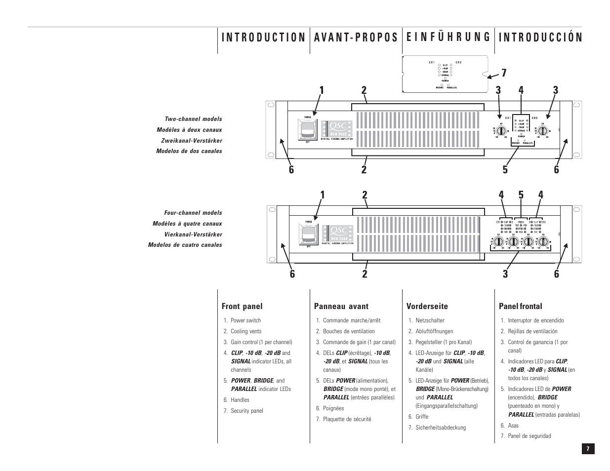 QSC Audio DCA 1222 User Manual | Page 7 / 40