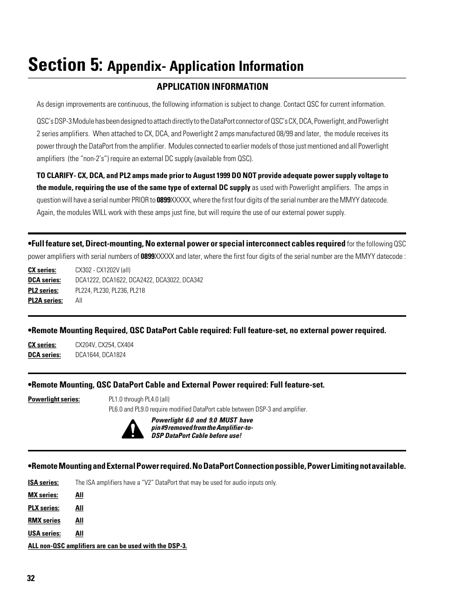 Appendix- application information | QSC Audio DSP-3 User Manual | Page 32 / 36