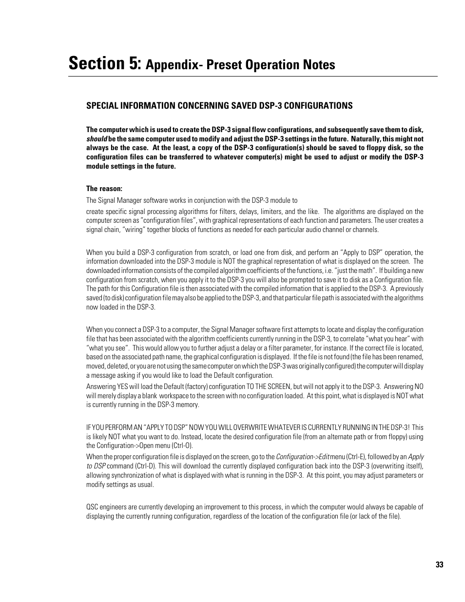 QSC Audio DSP-3 User Manual | Page 33 / 36