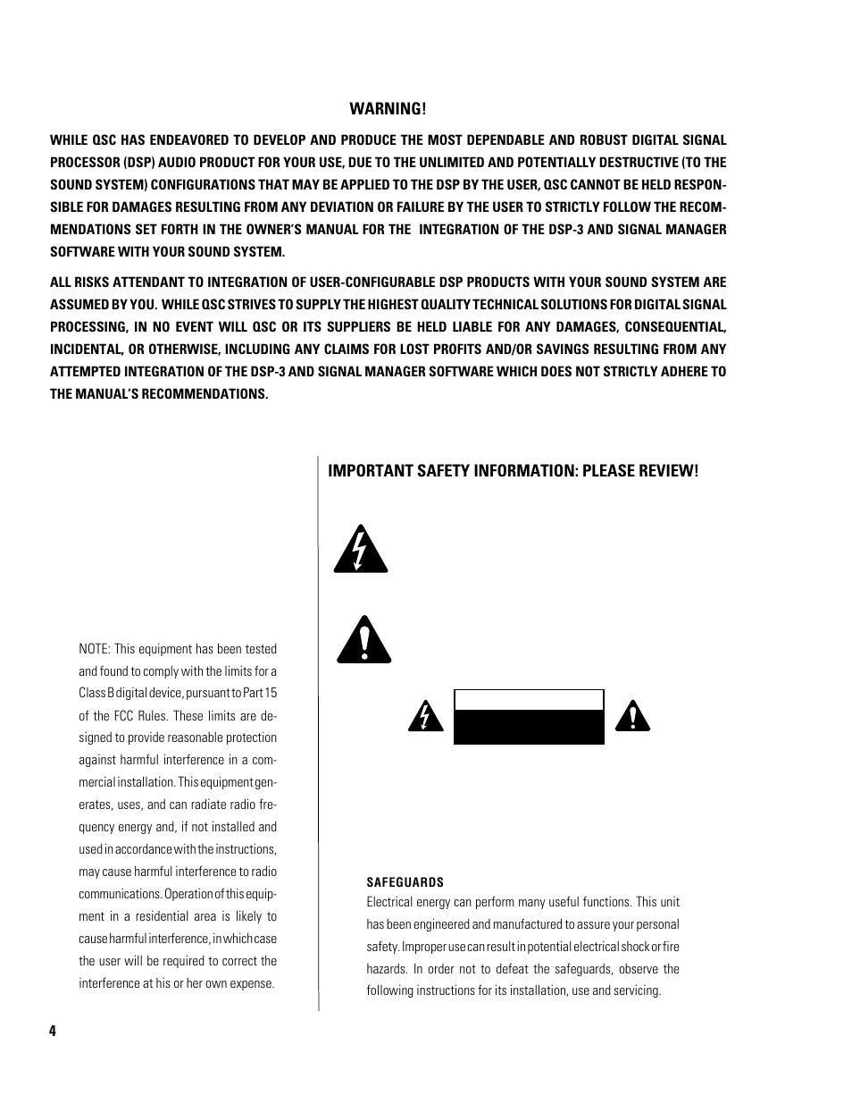 QSC Audio DSP-3 User Manual | Page 4 / 36