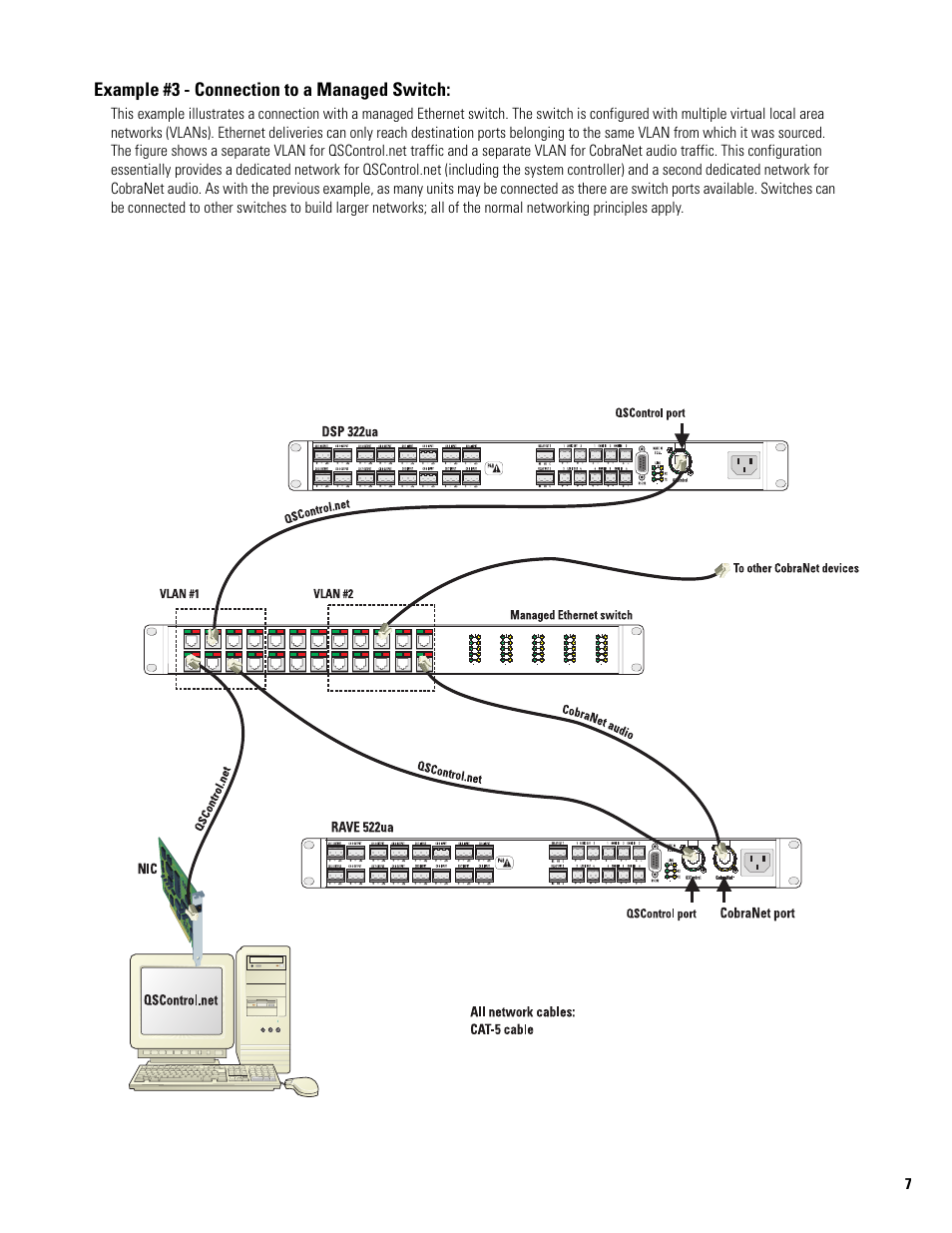 Example #3 - connection to a managed switch | QSC Audio DSP 322UA User Manual | Page 7 / 20