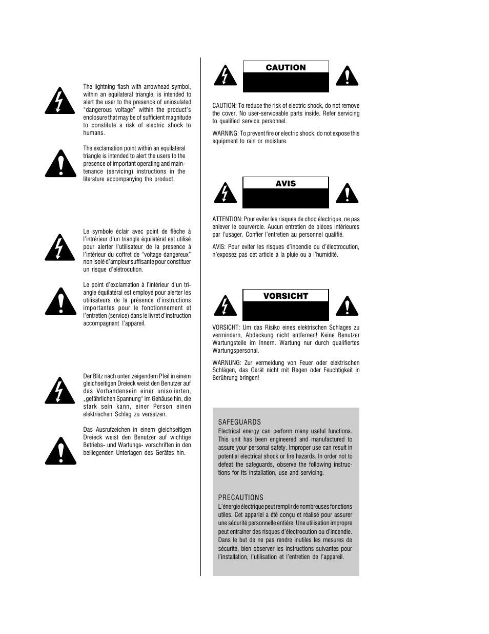 Explanation of graphical symbols, Explication des symboles graphiques, Erklärung der graphischen symbole | Declaration of conformity | QSC Audio RAVE 80 User Manual | Page 3 / 28