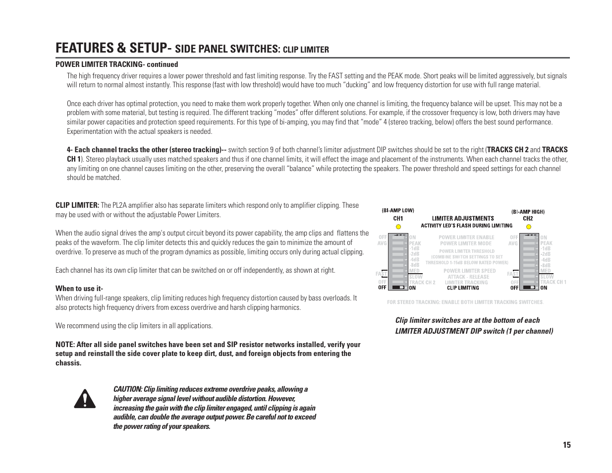 Features & setup | QSC Audio PL230A User Manual | Page 15 / 35