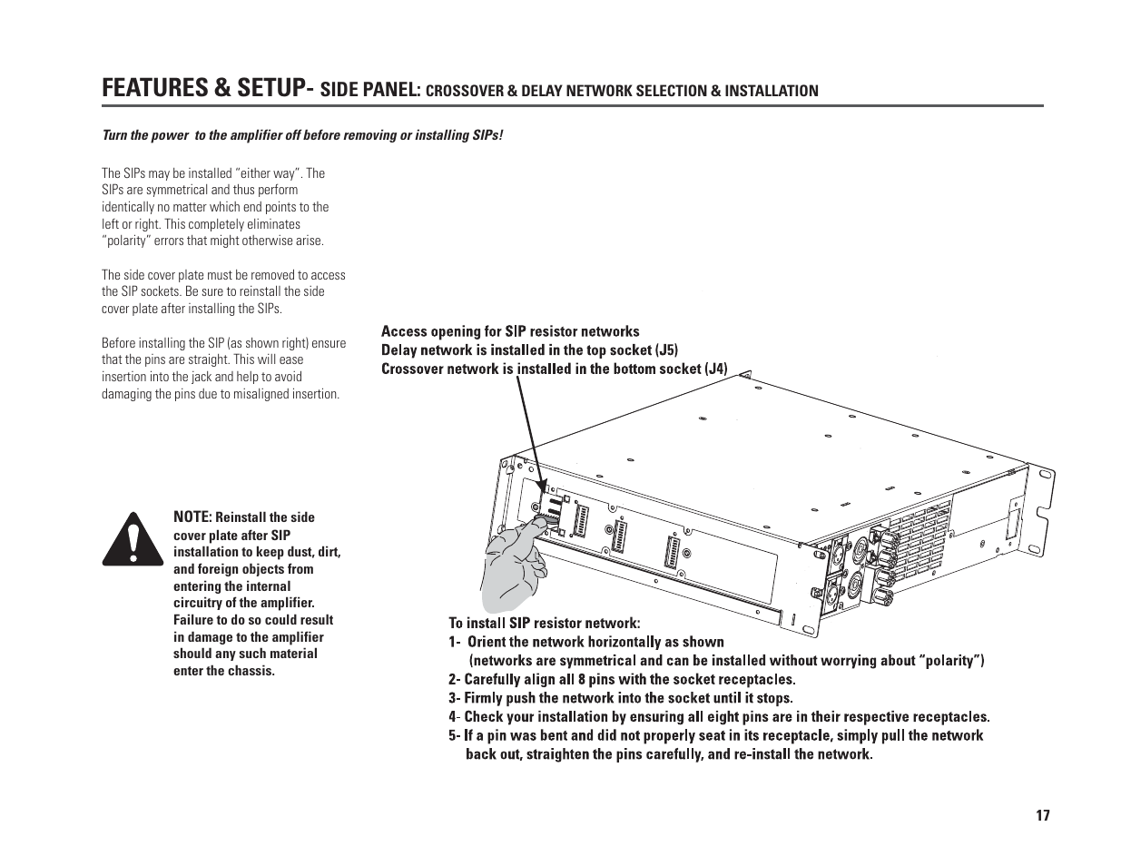 Features & setup | QSC Audio PL230A User Manual | Page 17 / 35