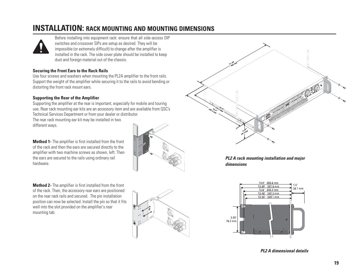 Installation | QSC Audio PL230A User Manual | Page 19 / 35