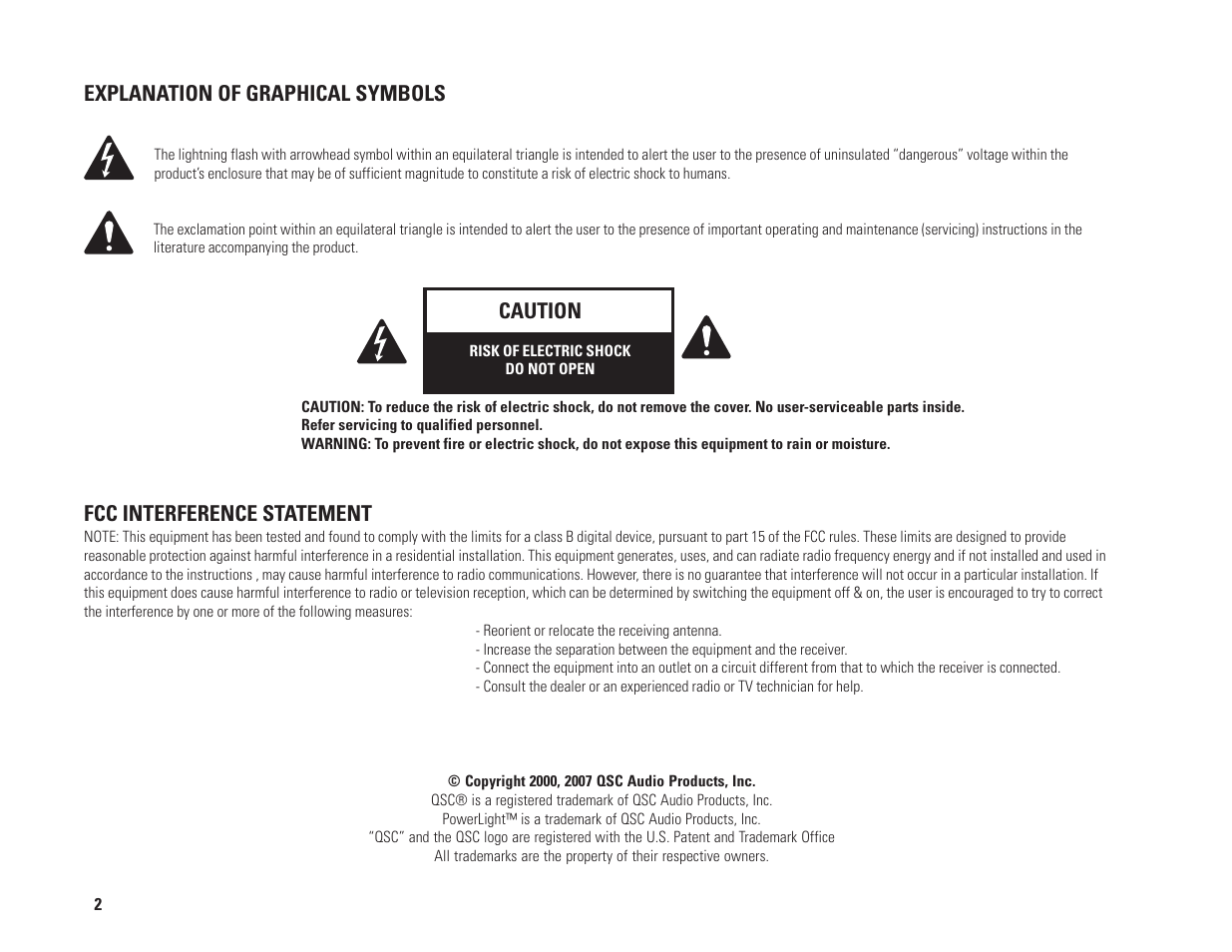 QSC Audio PL230A User Manual | Page 2 / 35