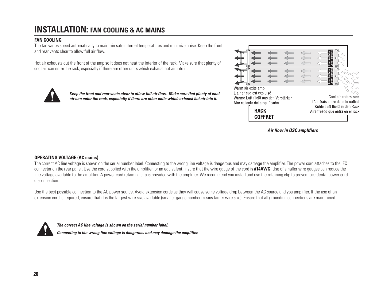 Installation | QSC Audio PL230A User Manual | Page 20 / 35