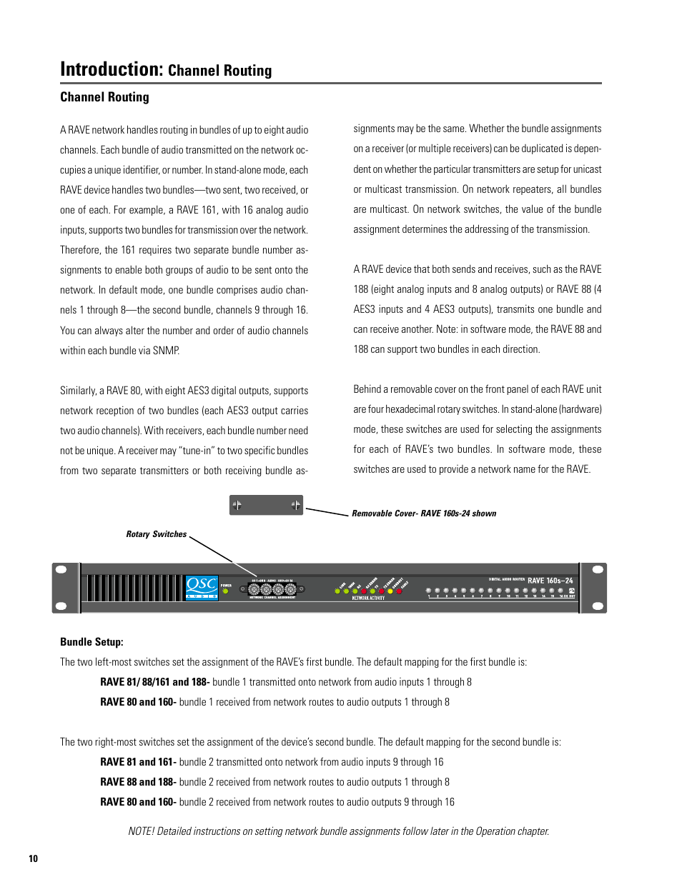 Introduction, Channel routing | QSC Audio S series User Manual | Page 10 / 36