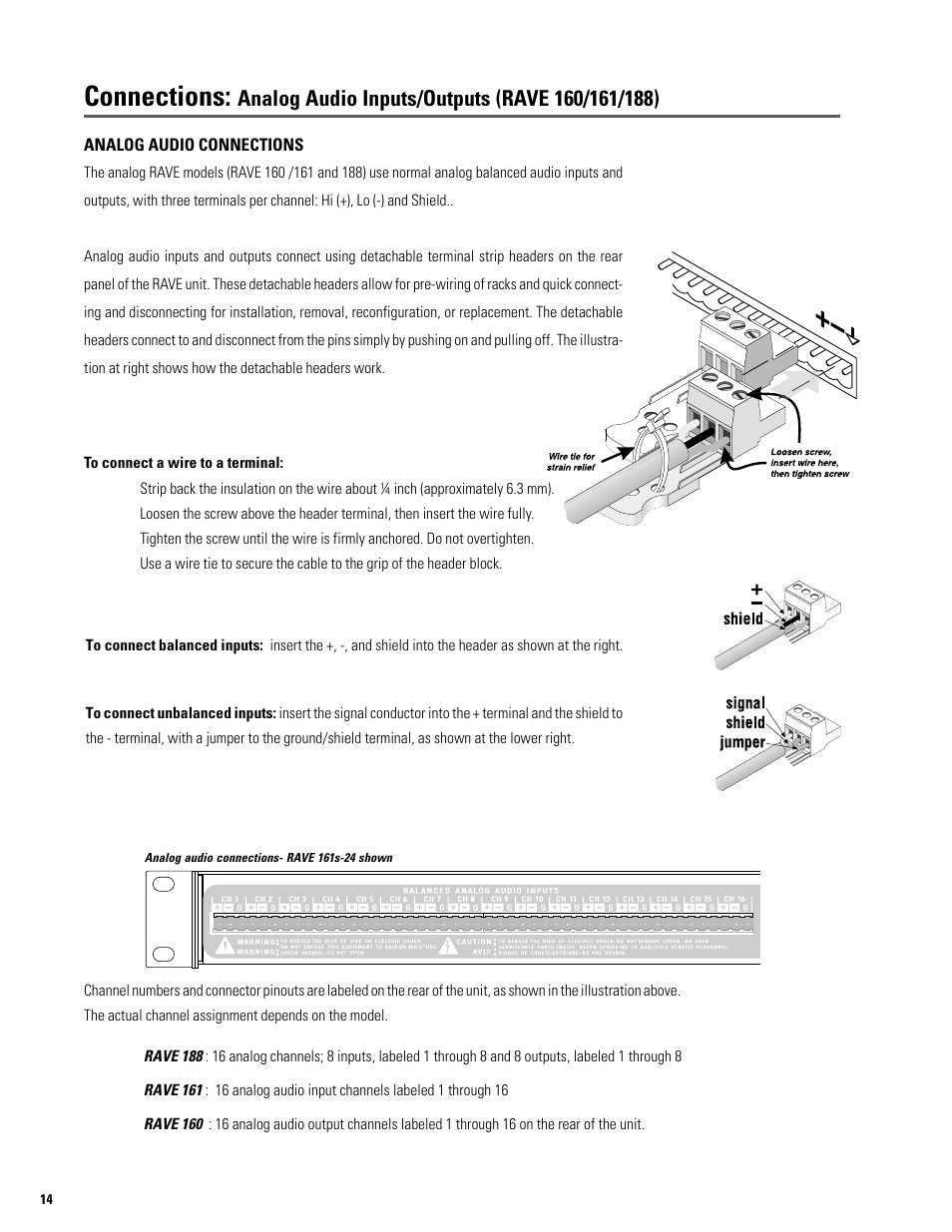 Connections | QSC Audio S series User Manual | Page 14 / 36