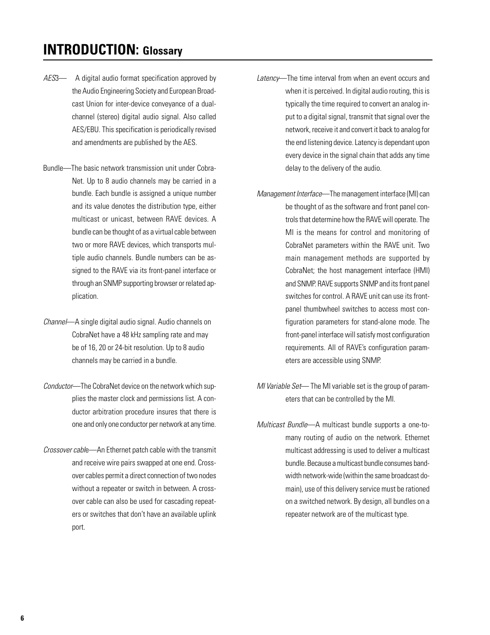 Introduction, Glossary | QSC Audio S series User Manual | Page 6 / 36